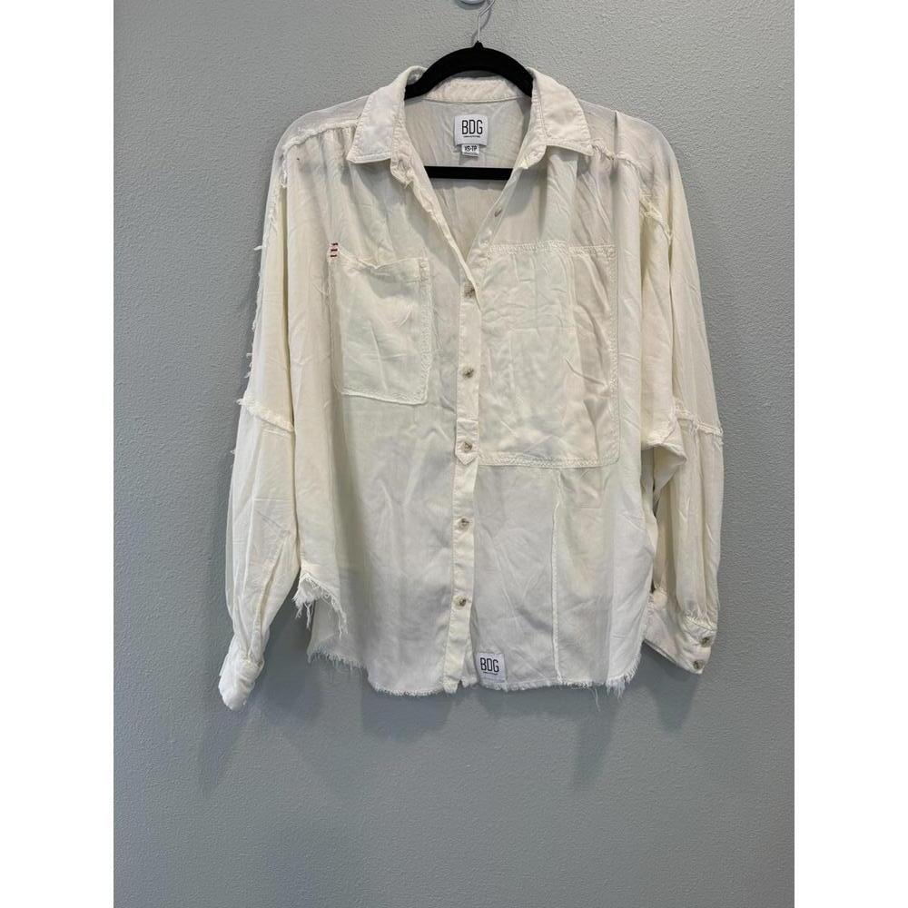 BDG Lightweight 100% Viscose Button Up Shirt, Women's XS